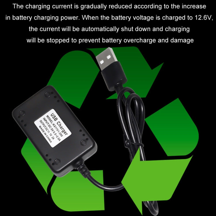 11.1V 2A 3S Output Protection Lithium Battery USB Charger With Light(XH/4P Plug) by buy2fix