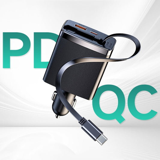 Car Retractable Charger One To Three Automobile Cigarette Lighter, Interface: 8 Pin by buy2fix