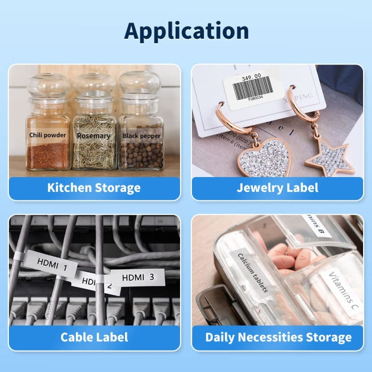 Phomemo D30 Thermal Label Printer Portable Bluetooth Mini Label Maker Machine With 5 Rolls Paper White by Phomemo