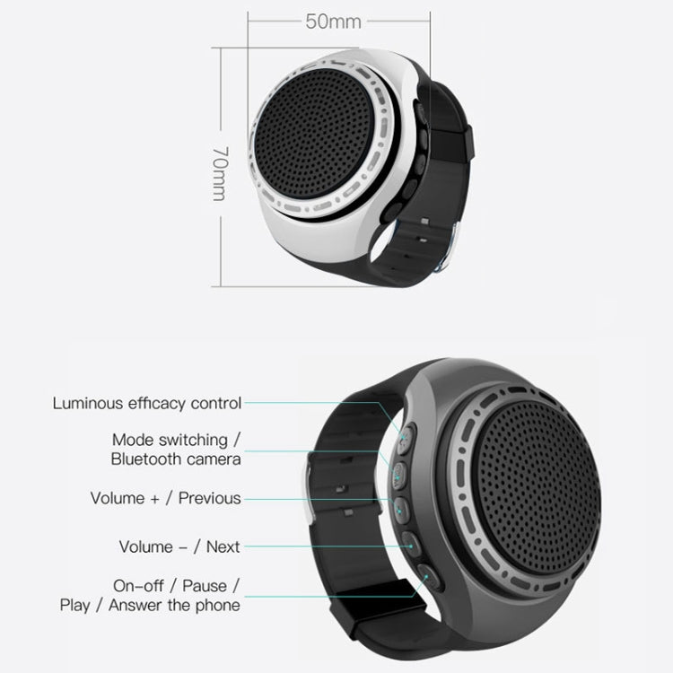 U6 Watch-shaped Wearable Bluetooth Speaker Selfie Sports Smart Speaker(Black) - Mini Speaker by buy2fix | Online Shopping UK | buy2fix