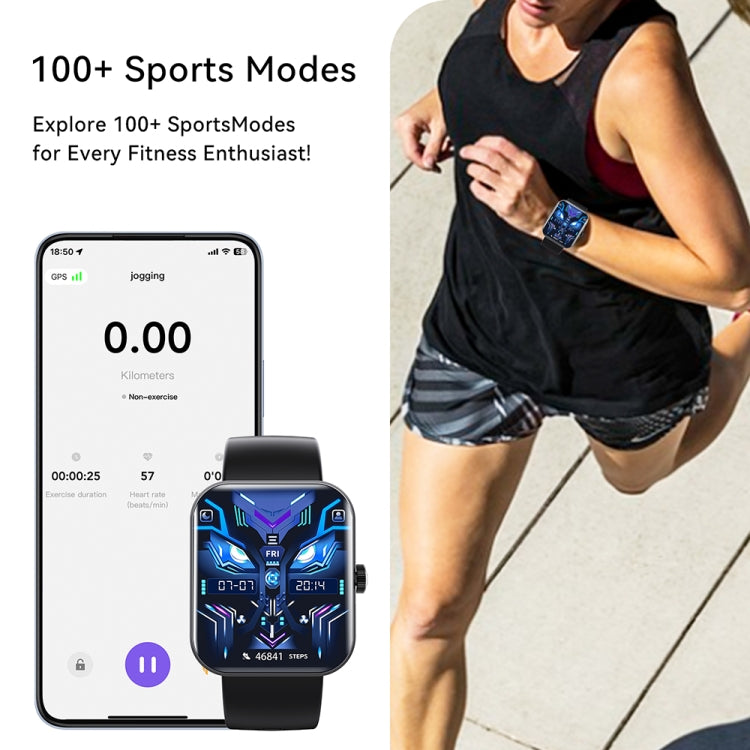 F16 2.0-inch IP67 Waterproof Health Monitoring Bluetooth Call Smart Watch(Black) by buy2fix