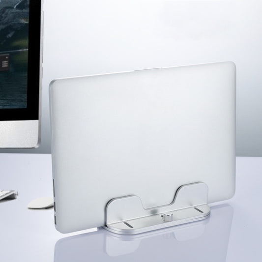 Single Slot Laptop Vertical Storage Stand Aluminum Alloy Adjustable Mobile Phone Tablet Desktop Holder, Size: Large Silver by buy2fix