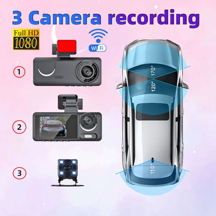High-Definition Night Vision Driving Recorder, Model: Triple Recording No WIFI by buy2fix