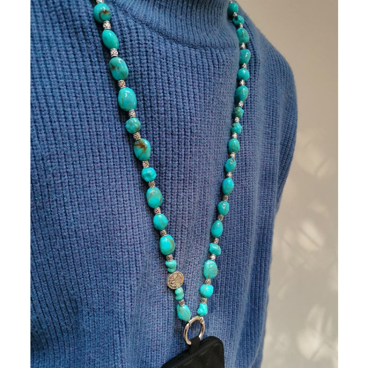 Imitation Turquoise Beaded Mobile Phone Chain Pendant, Spec: Crossbody 118cm - Lanyards & Wrist Straps by buy2fix | Online Shopping UK | buy2fix