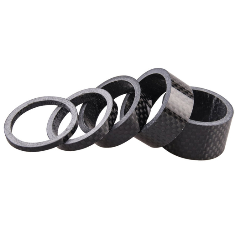 5pcs /Set Bicycle Carbon Fiber Gasket Fork Bowl Set Handlebar Pad 3/5/10/15/20mm - Cap Component by buy2fix | Online Shopping UK | buy2fix