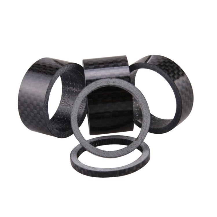 5pcs /Set Bicycle Carbon Fiber Gasket Fork Bowl Set Handlebar Pad 3/5/10/15/20mm - Cap Component by buy2fix | Online Shopping UK | buy2fix