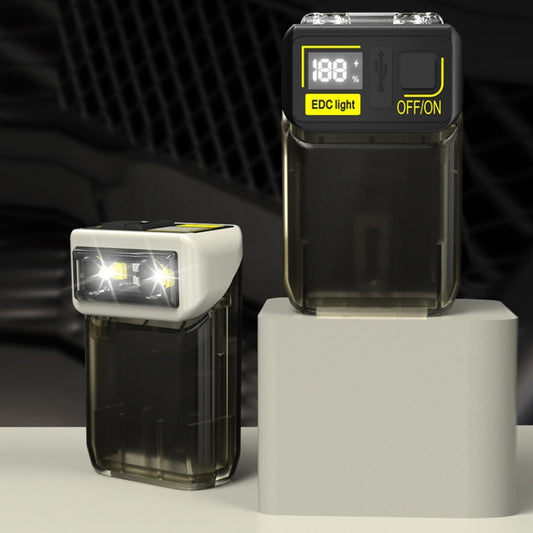 Mini Type-C Rechargeable Outdoor Keychain Light Flashlight(Lamp Head Rotatable Black) by buy2fix