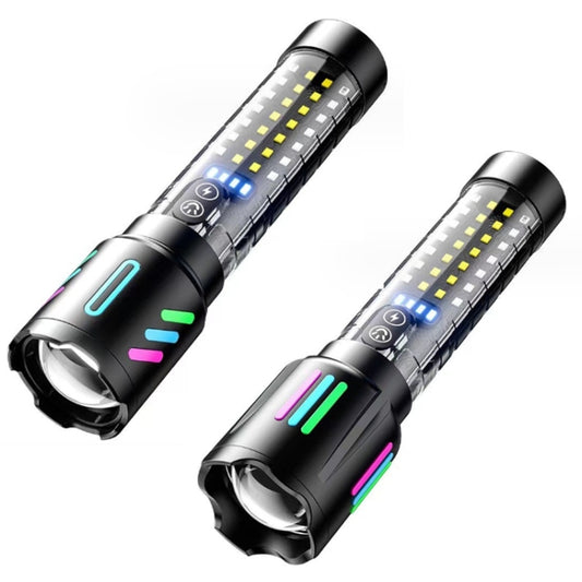Type-C Rechargeable Outdoor Zoom Strong Laser Flashlight(519) by buy2fix