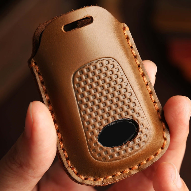 For Kymco S350 Hallmo Motorcycle Smart Remote Control Key Bag(Brown) by Hallmo