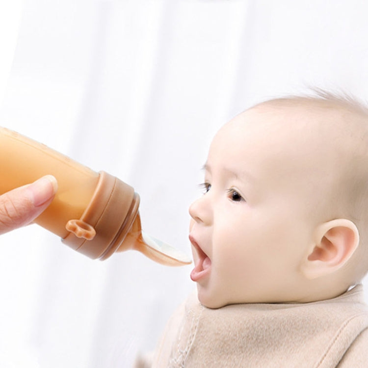 Portable Dual-purpose Baby Food Feeding Spoon Fruit Vegetable Silicone Feeding Pacifier Bottle(Pink) by buy2fix