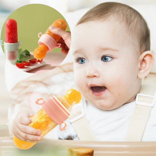 Portable Dual-purpose Baby Food Feeding Spoon Fruit Vegetable Silicone Feeding Pacifier Bottle(Green) by buy2fix