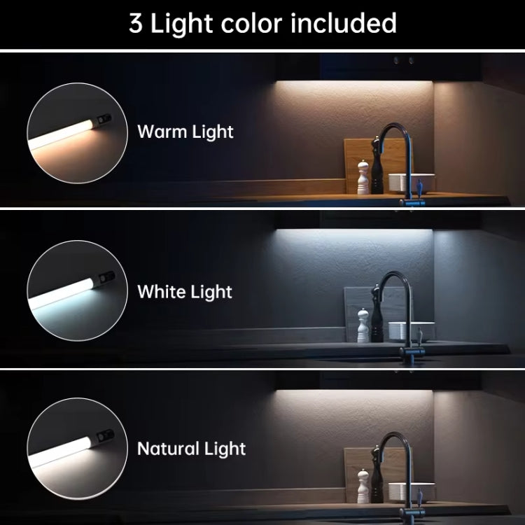 Rechargeable Under Cabinet LED Motion Sensor Night Light with Digital Display 2000mAH(Black) - Sensor LED Lights by buy2fix | Online Shopping UK | buy2fix