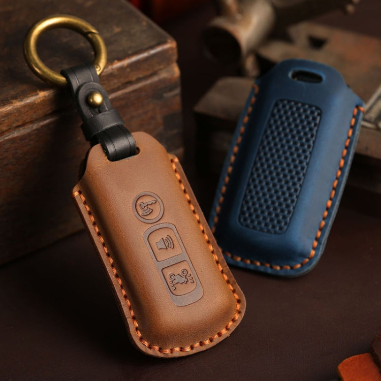 For Honda NS125LA/Lead125/PCX160/Forza 350 Hallmo Motorcycle Key Case, Color: 3 Keys Brown by Hallmo