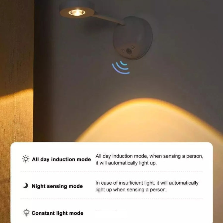 Rechargeable LED Motion Sensor Wireless Spotlight Dimmable Picture Light 2000mAH(Black) - Sensor LED Lights by buy2fix | Online Shopping UK | buy2fix