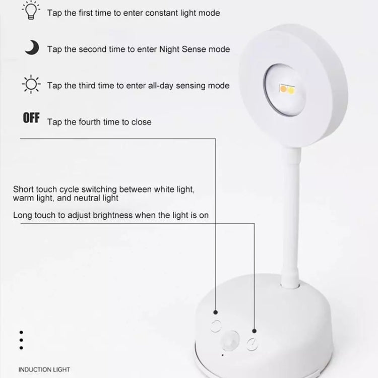 Rechargeable LED Motion Sensor Wireless Spotlight Dimmable Picture Light 2000mAH(White) - Sensor LED Lights by buy2fix | Online Shopping UK | buy2fix