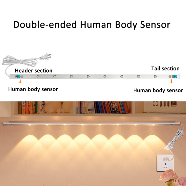 220V CN Plug Motion Sensor Wardrobe Cabinet Lamp LED Light Bar, Spec: Warm White 70cm - Sensor LED Lights by buy2fix | Online Shopping UK | buy2fix