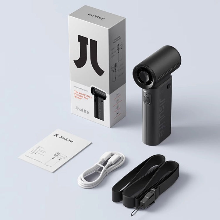 JisuLife Life9 High Speed Handheld Small Fan Mini Portable USB Rechargeable Desktop Cooling Electric Fan, Battery Capacity: 5000mAh(Black) by Jisulife