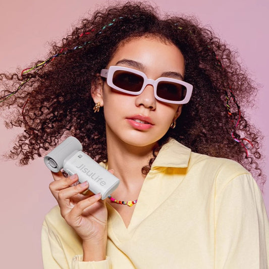 JisuLife Life9 High Speed Handheld Small Fan Mini Portable USB Rechargeable Desktop Cooling Electric Fan, Battery Capacity: 3600mAh(Gray) by Jisulife