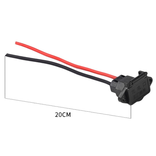 2pcs Electric Motorcycle Charging Port Three Hole Socket Charger Socket With Cover(Black) by buy2fix