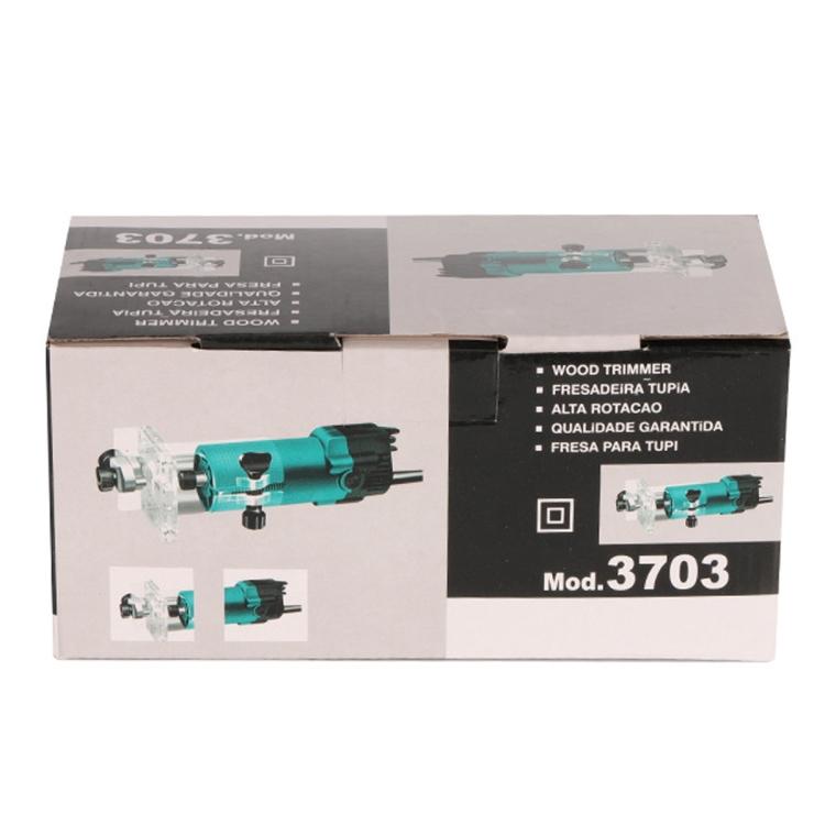 MOYI Aluminum Body Multifunctional Small Electric Woodworking Carving Slotting Trimming Machine, Specifications: 15 Milling Cutters EU Plug by MOYI