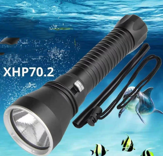 XHP70.2 Diving Flashlight 3000 Lumens IPX8 Waterproof Underwater 80m 2500mAh x 2 White Light - Diving Flashlight by buy2fix | Online Shopping UK | buy2fix