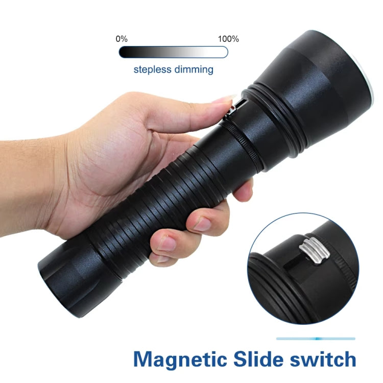 XHP70.2 Diving Flashlight 3000 Lumens IPX8 Waterproof Underwater 80m 2500mAh x 2 White Light - Diving Flashlight by buy2fix | Online Shopping UK | buy2fix