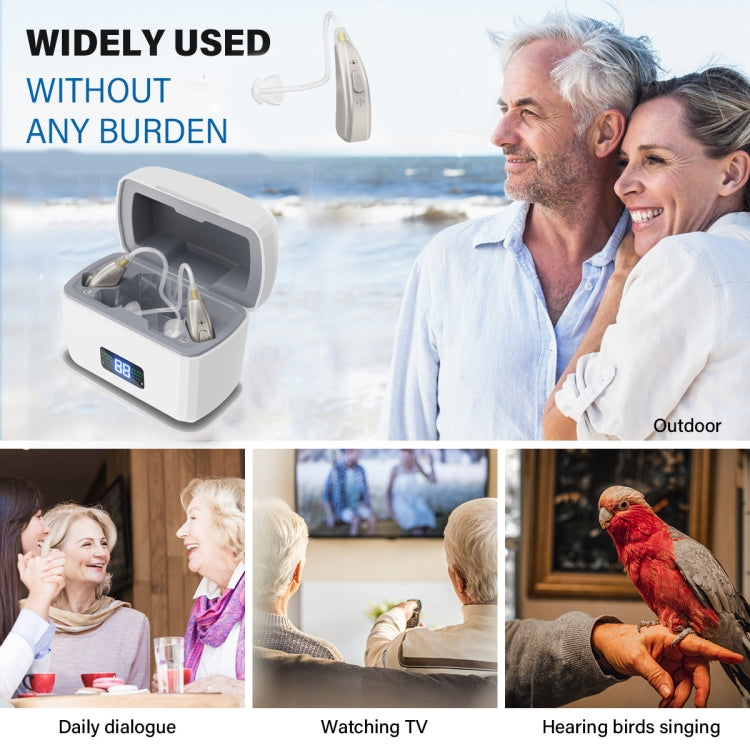 Z-126 Rechargeable Digital Display Hearing Aid Ear-hanging Sound Amplifier(Silver) - Hearing Aids by buy2fix | Online Shopping UK | buy2fix