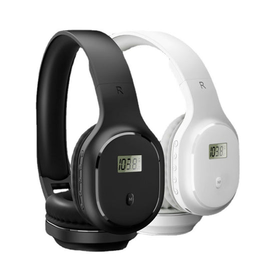 A8 Charging Version Portable Digital Display FM Headphone(White) by buy2fix