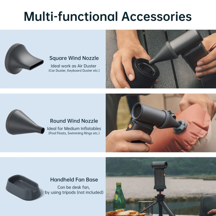 JisuLife FA55 Handheld Portable Small Fan Mini Rechargeable Electric Fan(Dark Gray) - Electric Fans by Jisulife | Online Shopping UK | buy2fix