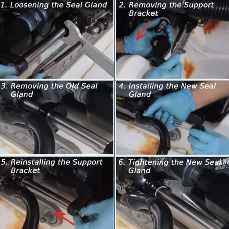 For Seastar HS5157 Boat Front Mount Hydraulic Steering Cylinder Seal Kits Wrench Tool(Orange Inner Ring) by buy2fix