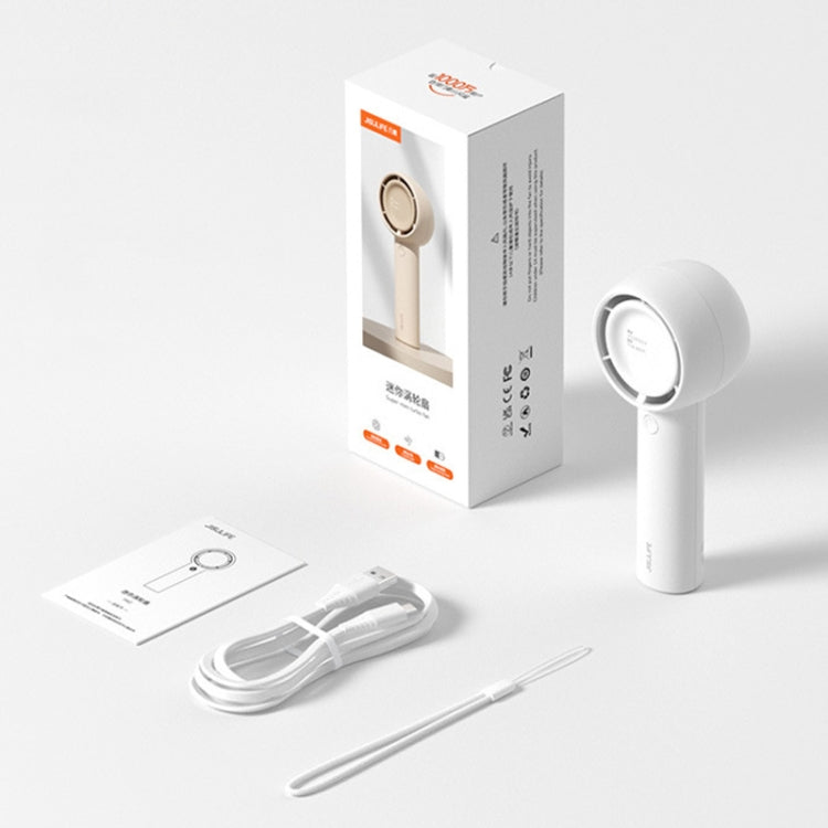 JisuLife FA42 Handheld Portable Small Rechargeable Turbo Fan, Color: White 2000mAh by Jisulife