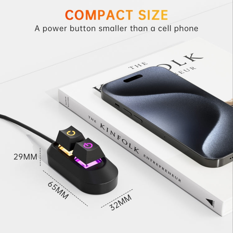 Desktop Computer External Switch Restart Button Computer Power Extension Cable, Color: Opaque by buy2fix