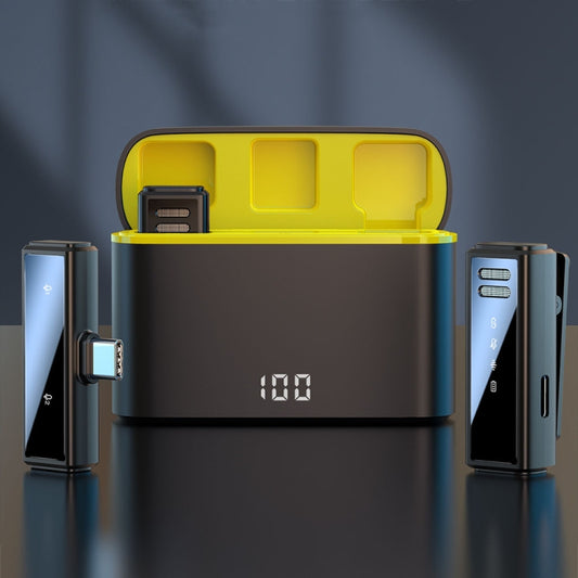 J88 Mini Intelligent Noise Reduction Wireless Collar Microphone, Spec: Type-C(Black Yellow) by buy2fix