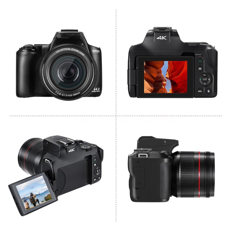 G700 4K / 64MP WiFi Digital Video Camera Camcorder 3.0 Inch IPS Screen 12X Optical Zoom by buy2fix