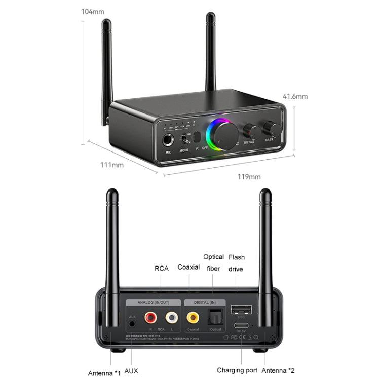 OMS-M18 Bluetooth Adapter 5.3 Bluetooth Lossless Audio Transmission Receiver - Audio Receiver Transmitter by buy2fix | Online Shopping UK | buy2fix