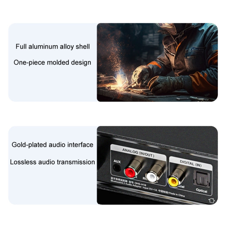 OMS-M18 Bluetooth Adapter 5.3 Bluetooth Lossless Audio Transmission Receiver - Audio Receiver Transmitter by buy2fix | Online Shopping UK | buy2fix