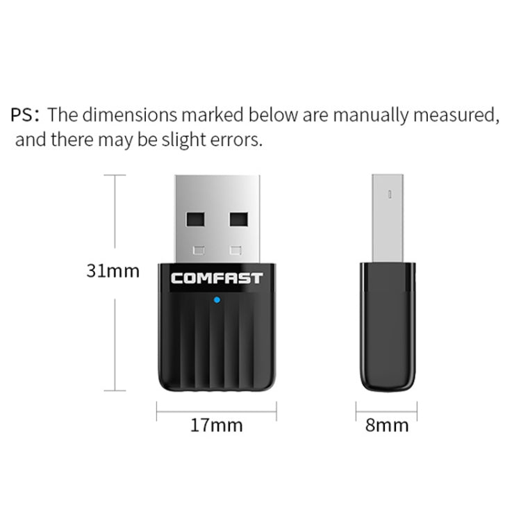 COMFAST CF-WU811AC V3 5G Dual Band 650Mbps USB Wireless Network Card WIFI Receiver by COMFAST