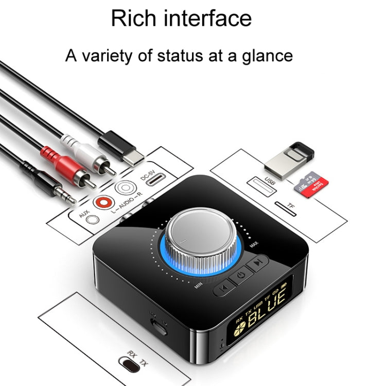 OMS-M5 Digital Bluetooth 5.0 Audio Receiver And Transmitter 2-In-1 AUX Adapter Converter - Audio Receiver Transmitter by buy2fix | Online Shopping UK | buy2fix