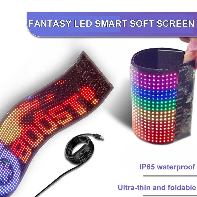 9.2x37.4cm(16 x 64 LEDs) Car Flexible Display Advertising Screen APP Bluetooth Smart Screen - Car Monitor by buy2fix | Online Shopping UK | buy2fix