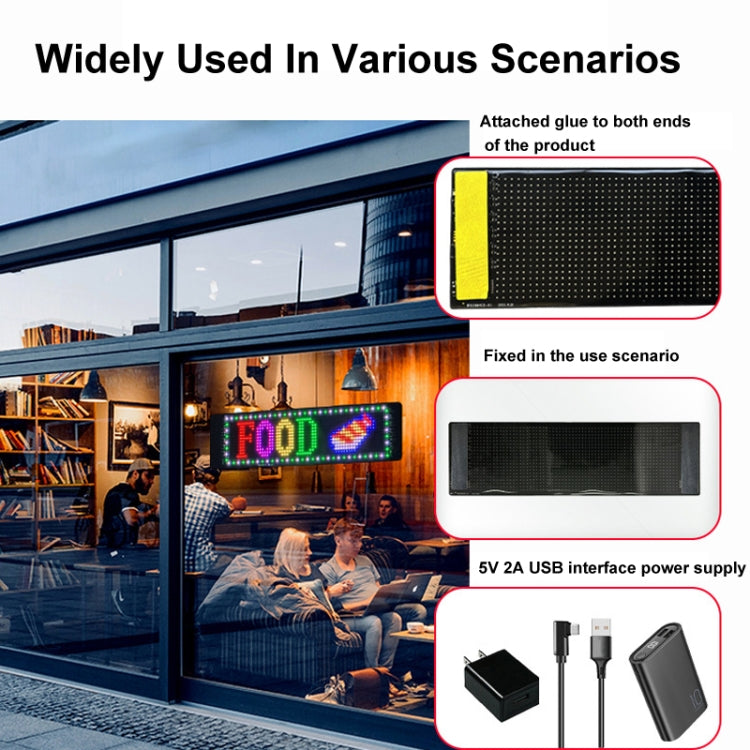 9.2x37.4cm(16 x 64 LEDs) Car Flexible Display Advertising Screen APP Bluetooth Smart Screen - Car Monitor by buy2fix | Online Shopping UK | buy2fix