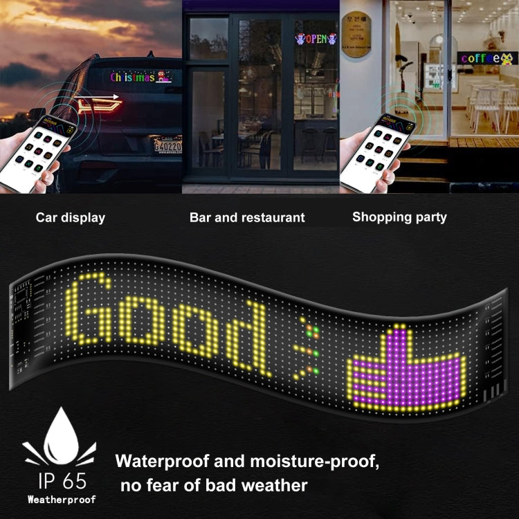 10.2x34.8cm(20 x 64 LEDs) Car Flexible Display Advertising Screen APP Bluetooth Smart Screen - Car Monitor by buy2fix | Online Shopping UK | buy2fix