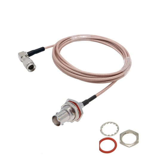 50cm CC4 Male Elbow To BNC Through Wall Waterproof Female Connector Cable RG179 Coaxial RF Wire by buy2fix