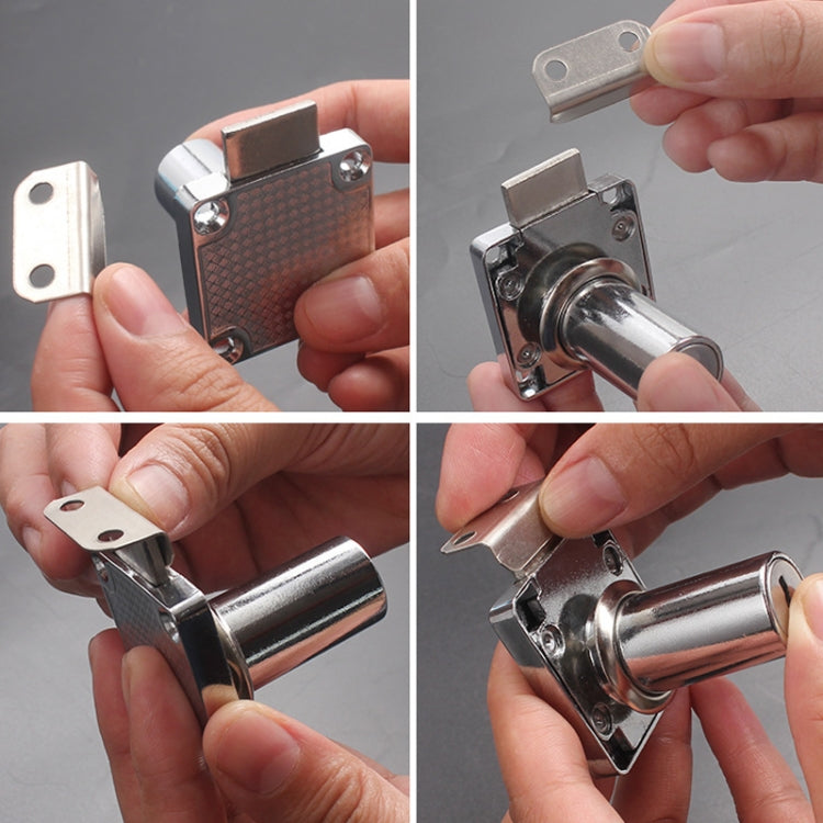 10pcs Lock Accessories L-Shaped Right Angle Office Drawer Lock Plate Furniture Parts Door Stopper(Silver) by buy2fix