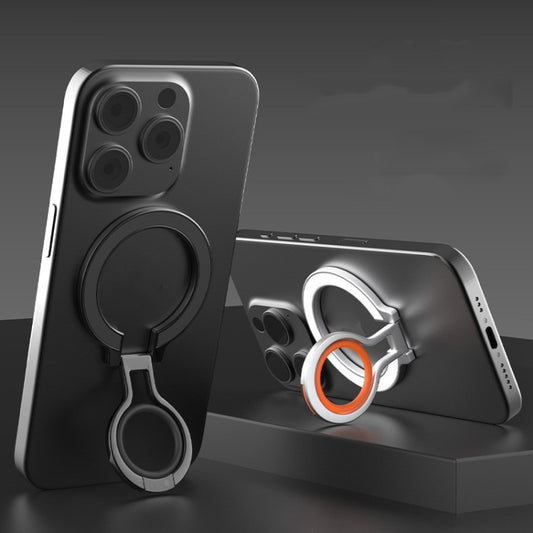 Magnetic Mobile Phone Holder Zinc Alloy Phone Finger Ring Bracket With Silicone Ring Guard(Black) - Ring Holder by buy2fix | Online Shopping UK | buy2fix