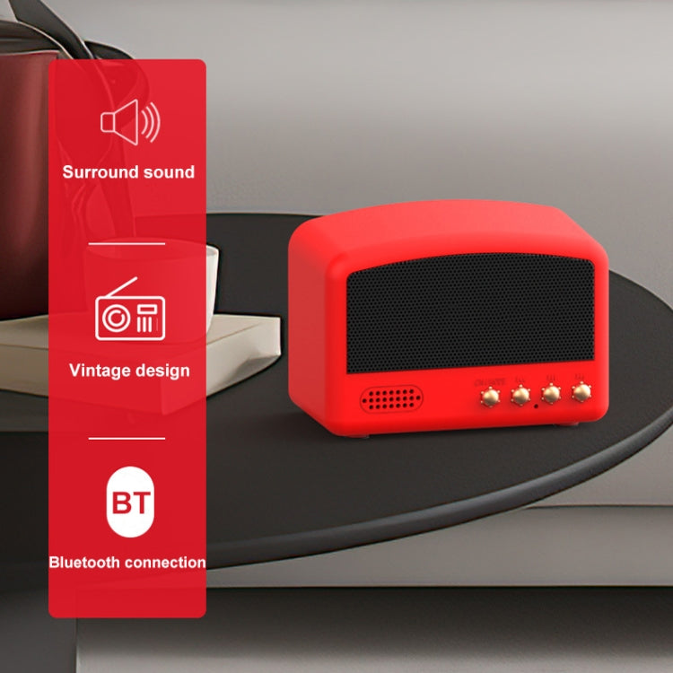 BT11-D Mini Card USB Flash Drive FM Radio Retro Wireless Bluetooth Speaker, Color: Blue - Mini Speaker by buy2fix | Online Shopping UK | buy2fix