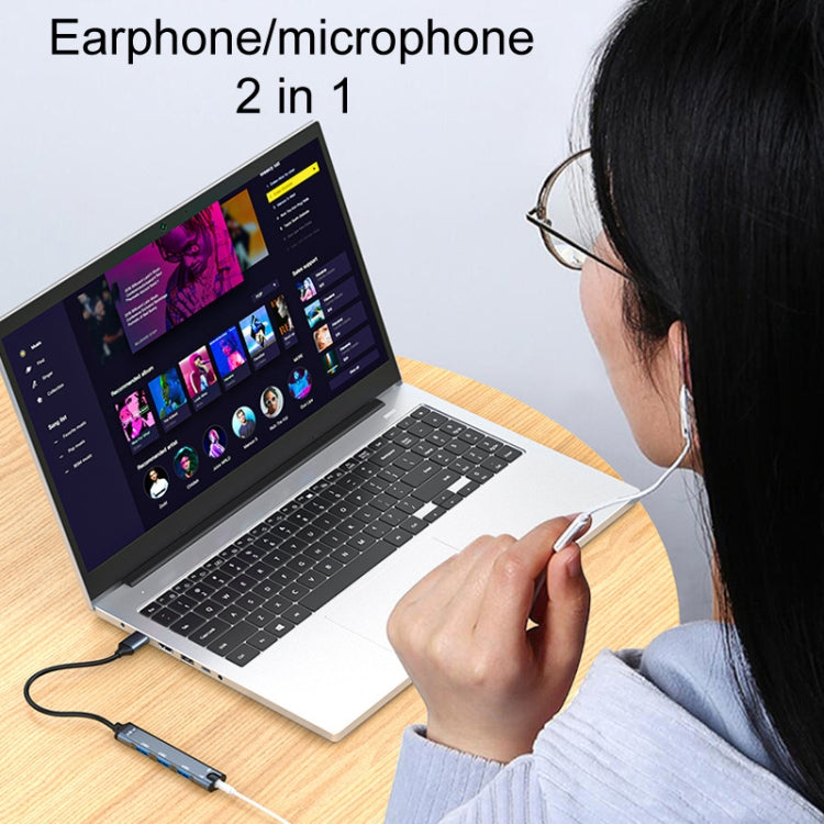 JINGHUA N800 Drive Free Sound Card Computer To Docking Station With Audio Interface, Interface: Type-C by JINGHUA
