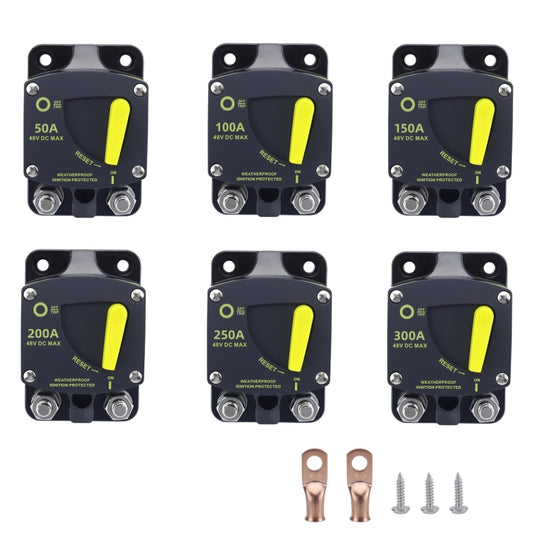 RV Yacht Manual Reset Ignition Protection Fuse Switch With Terminal Accessories, Current: 100A by buy2fix