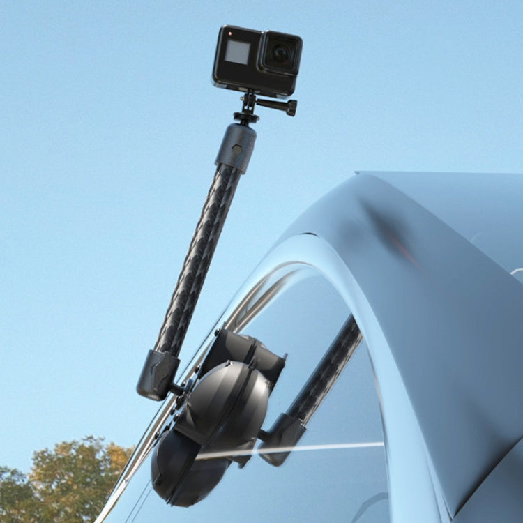 Car Phone Mount Extension Arm Double Jointed Swivel Adjustment Carbon Fiber Bracket Connecting Rod, Model: 140mm For 20mm Ball Head by buy2fix