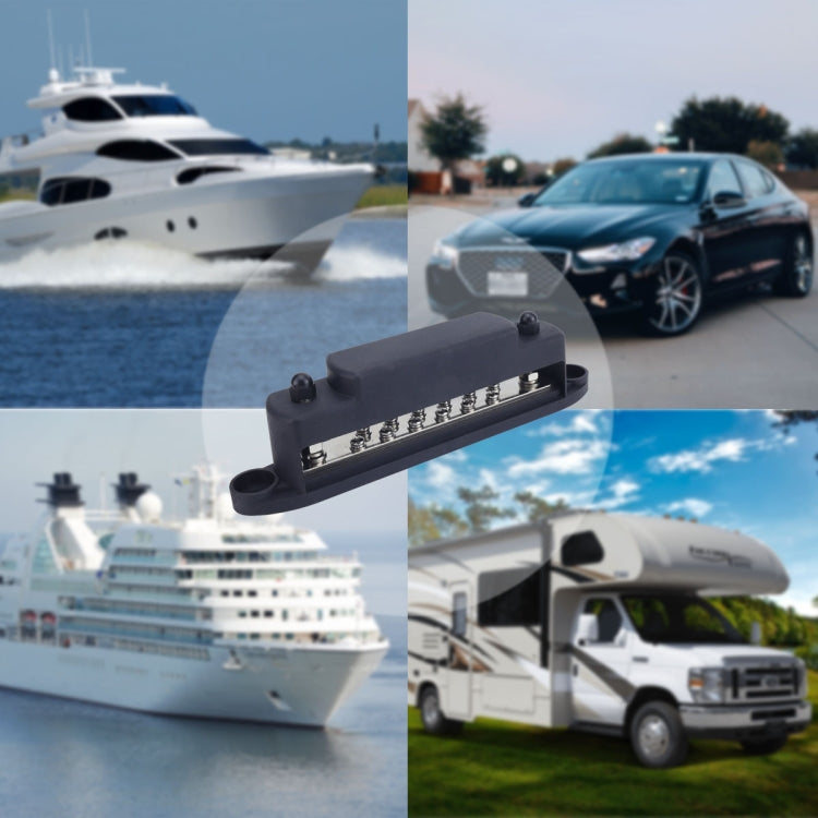 M6 2-post 12-way RV Yacht Terminal Nylon Flame Retardant Busbar, Color: Red by buy2fix