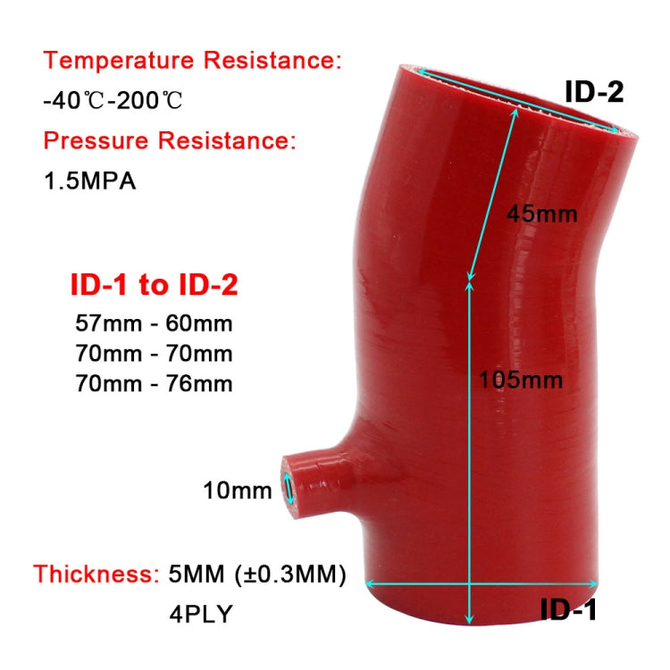 For Mazda 3 6 CX-4 Axela Atenza Intake Silicone Hose High Flow Cold Air Intake Pipe Turbo Intercooler, Specification: 2.0L-70-BK by buy2fix